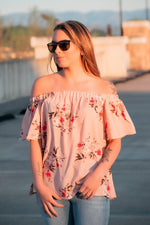 Off The Shoulder Blush Floral Top - prochainsawauthority